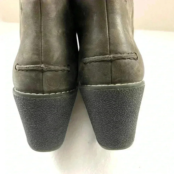 Sperry Harlow Burnish Gray Leather Wedge Almond Toe Chukka Booties Size 8 - Picture 8 of 13